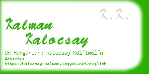 kalman kalocsay business card